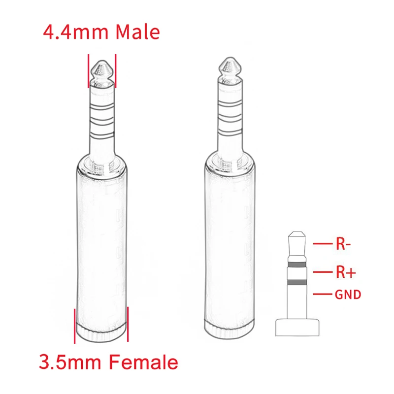 4,4 мм баланс Мужской Интерфейс до 3,5 мм Женский аудио стерео адаптер для подключения наушников для sony PHA-2A TA-ZH1ES NW-WM1Z NW-WM1A AMP плеер