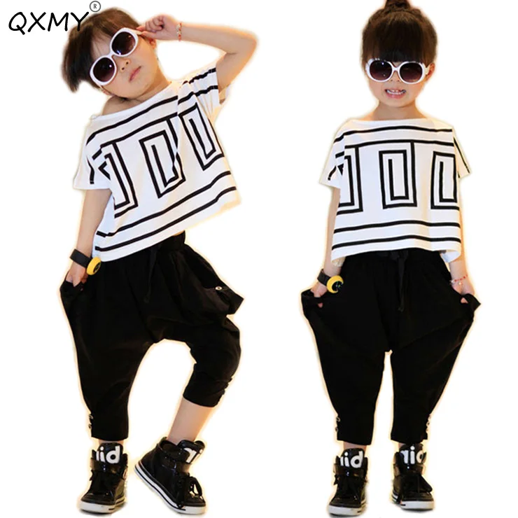 

summer baby girls clothing set modal t shirt+harme pants suit set for girls casual baby kids two pieces set children set 2-14T