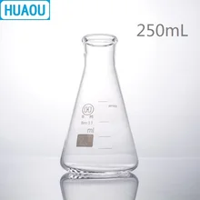 HUAOU 250 мл Erlenmeyer фляжка боросиликатное 3,3 стекло Узкое Горлышко коническая треугольная фляга лабораторное химическое оборудование