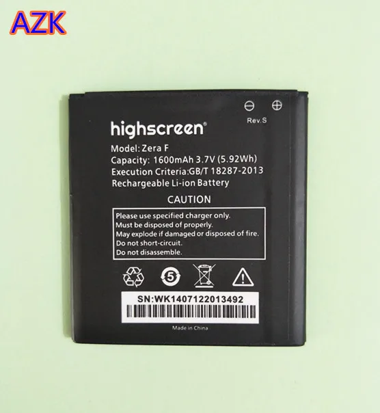 B-TAIHENG литий-ионный аккумулятор для телефона Highscreen Zera F rev.S Сменный мобильного 1600