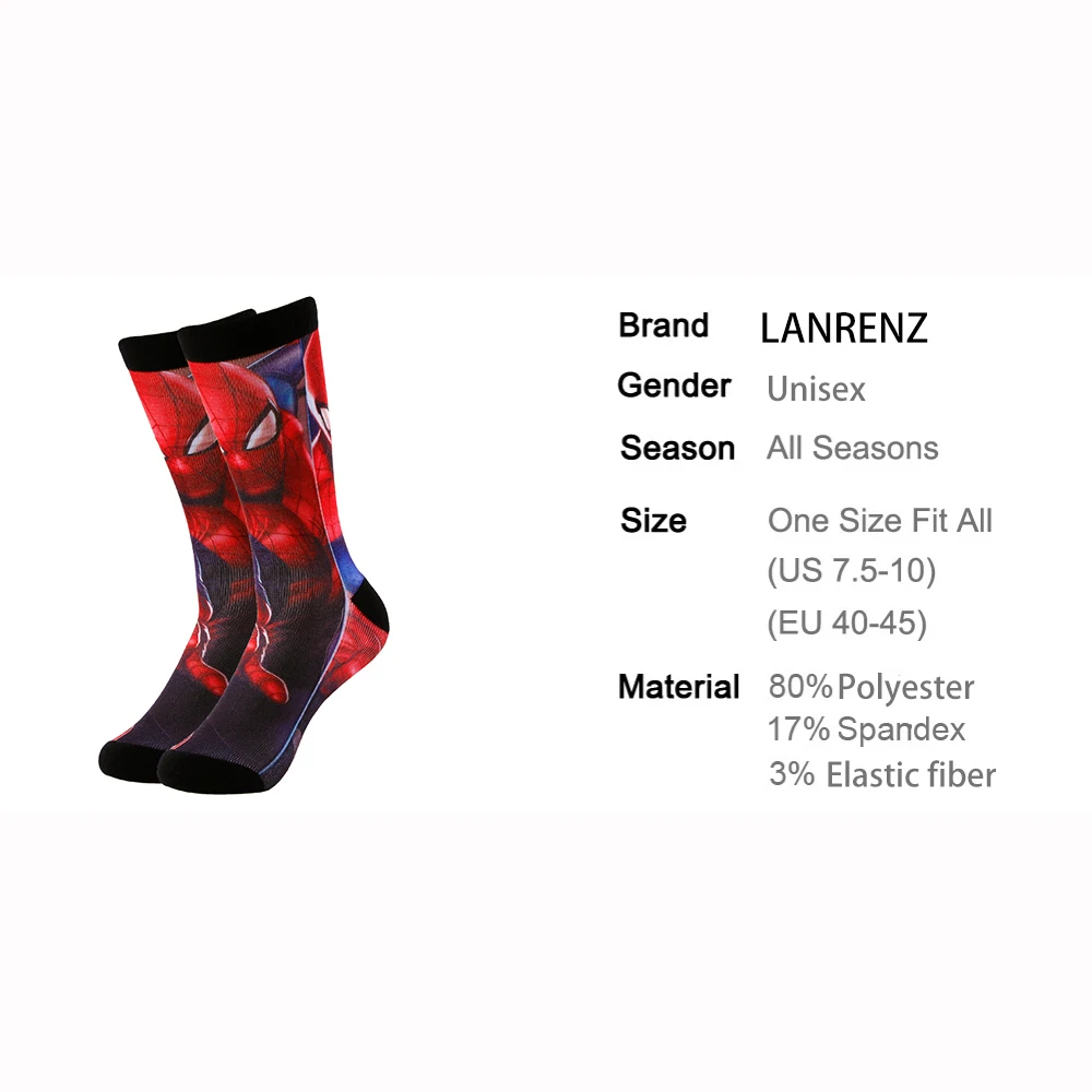 Экстра Человек-паук принты мужские и женские модные забавные носки с 3d принтом 200 Вязание масляной живописи Компрессионные носки
