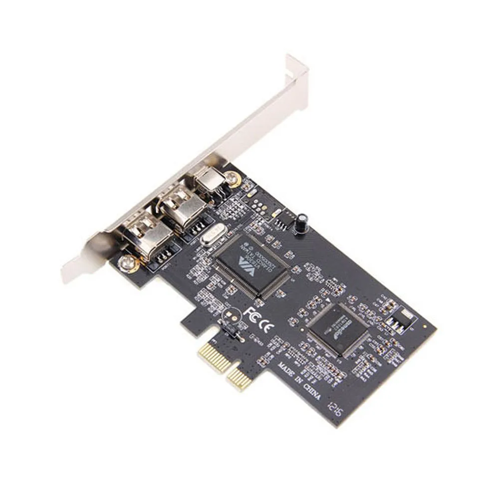 

PCI-E to IEEE 1394 Video Capture Card 6-Pin 4-Pin FireWire Controller Card with Converter Cable for Digital Camera DV Camcorders