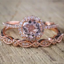 Набор женских квадратных колец Mostyle, роскошное кольцо цвета розового золота, винтажное обручальное кольцо, обручальные кольца для женщин