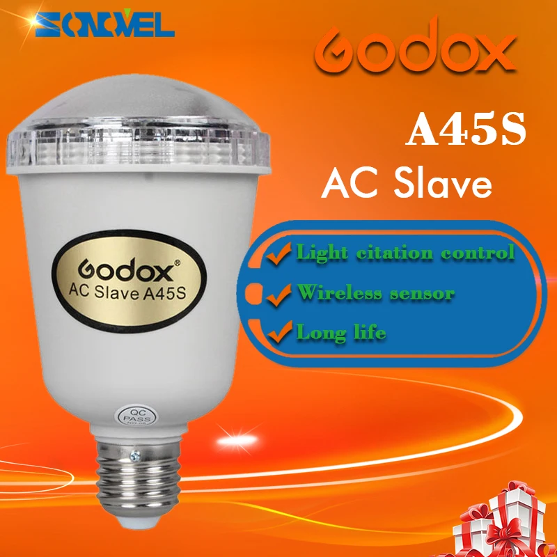 Godox A45S Аксессуары для фотостудий Strobe Light AC ведомой вспышки лампы E27 110 В 220 В