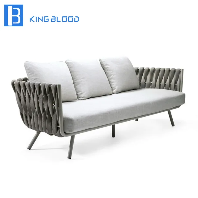 Outdoor Woven Furniture For Hotel Metal Rope Garden Sofa Chair In Outdoor Woven Furniture For Hotel Metal Rope Garden Sofa Chair