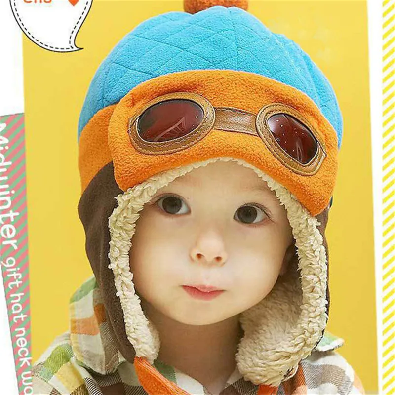 

Toddlers Cool Baby Boy Girl Infant Winter Pilot Warm Cap Hat Beanie for Kids