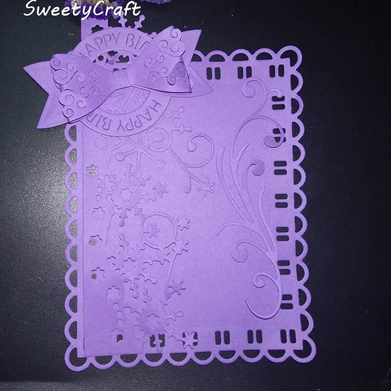

Dies Scrapbooking Lace Frame Happy Birthday Metal Cutting Dies Craft Easter Card Decor Stamps Die Cut NEW 2018 Embossing Stencil