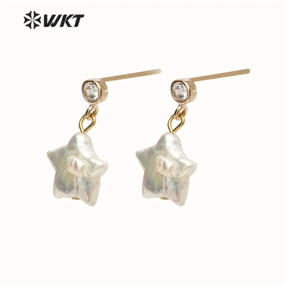 WT-E531 барокко жемчужные серьги подвеска в форме звезды серьги блестящие изысканные звезды серьги женские модные серьги, украшения