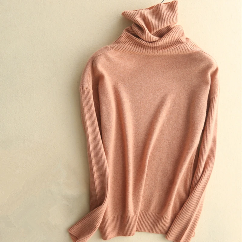 

2019 New Autumn Winter Turtleneck Cashmere Sweater Female Warm Sweater Knit Pullover Women Solid Color Long Sleeve Jumper Tops