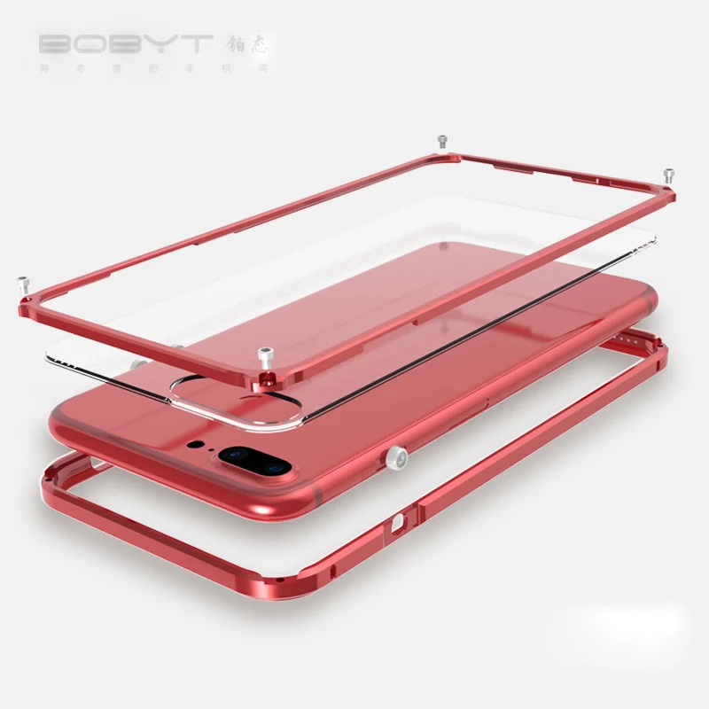 

Bobyt Luxury Bumper for Apple iphone 7 Case Clear Back Aluminium Frame for iphone 7Plus Metal Phone Case Shockproof Protective