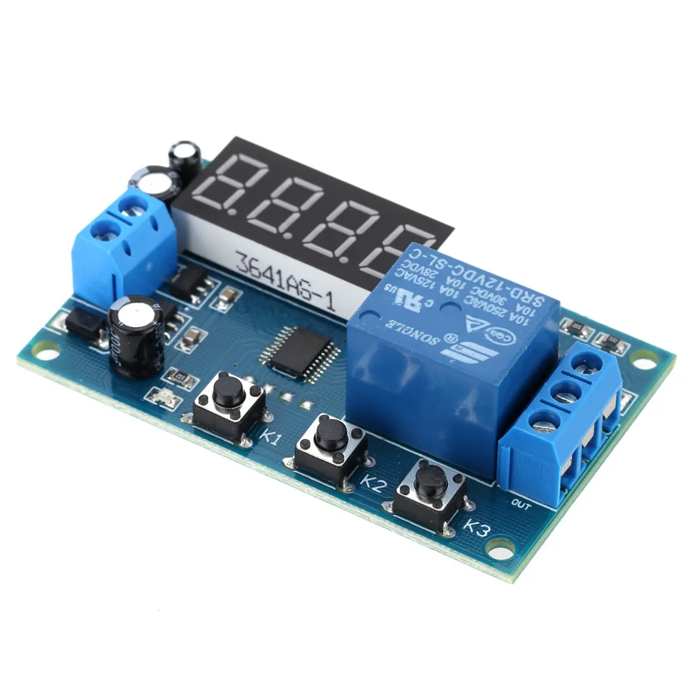 

Multifunction Delay Time Relay Module Timing Switch Control Cycle Timer DC 12V LED Display Intelligent Control Time