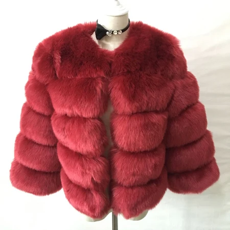 S-3XL норковые женские пальто зимняя верхняя мода розовая шуба из искусственного меха элегантная Толстая Теплая Верхняя одежда куртка из искусственного меха Chaquetas Mujer - Цвет: Wine red