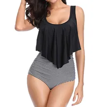 Танкини из двух частей купальник женский бразильский цветочный принт бикини с высокой талией Maillot De Bain Femme Deux