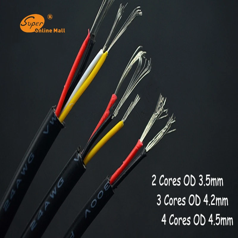 UL 2464 кабель 2C/3C/4C 24 26 28AWG многожильный ПВХ луженая медная проволока экранированный аудио сигнальные куртки аудио медный провод