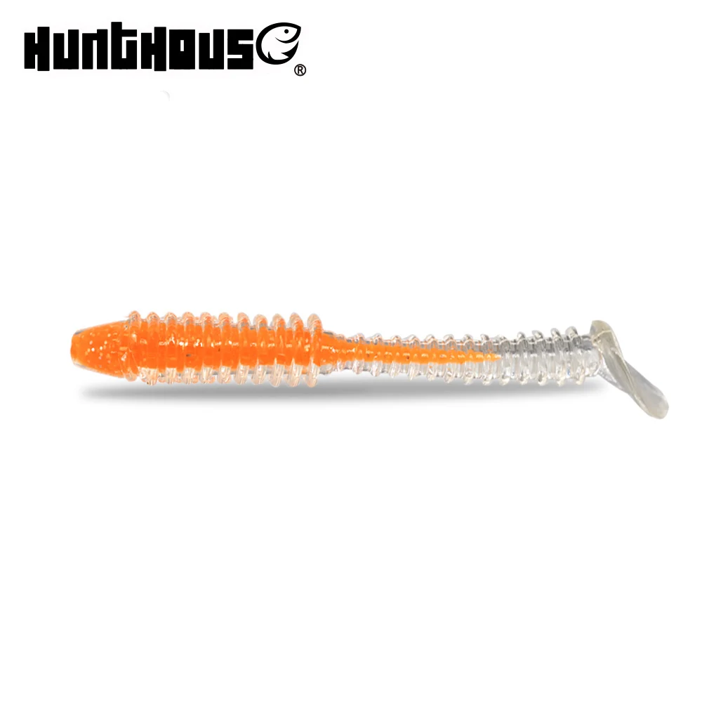 

HUNTHOUSE 2018 RY83 6pcs/lot Soft Bait vivid natural Fishing Lure plastic Baits Wobblers Pesca orange and green color 7.5cm