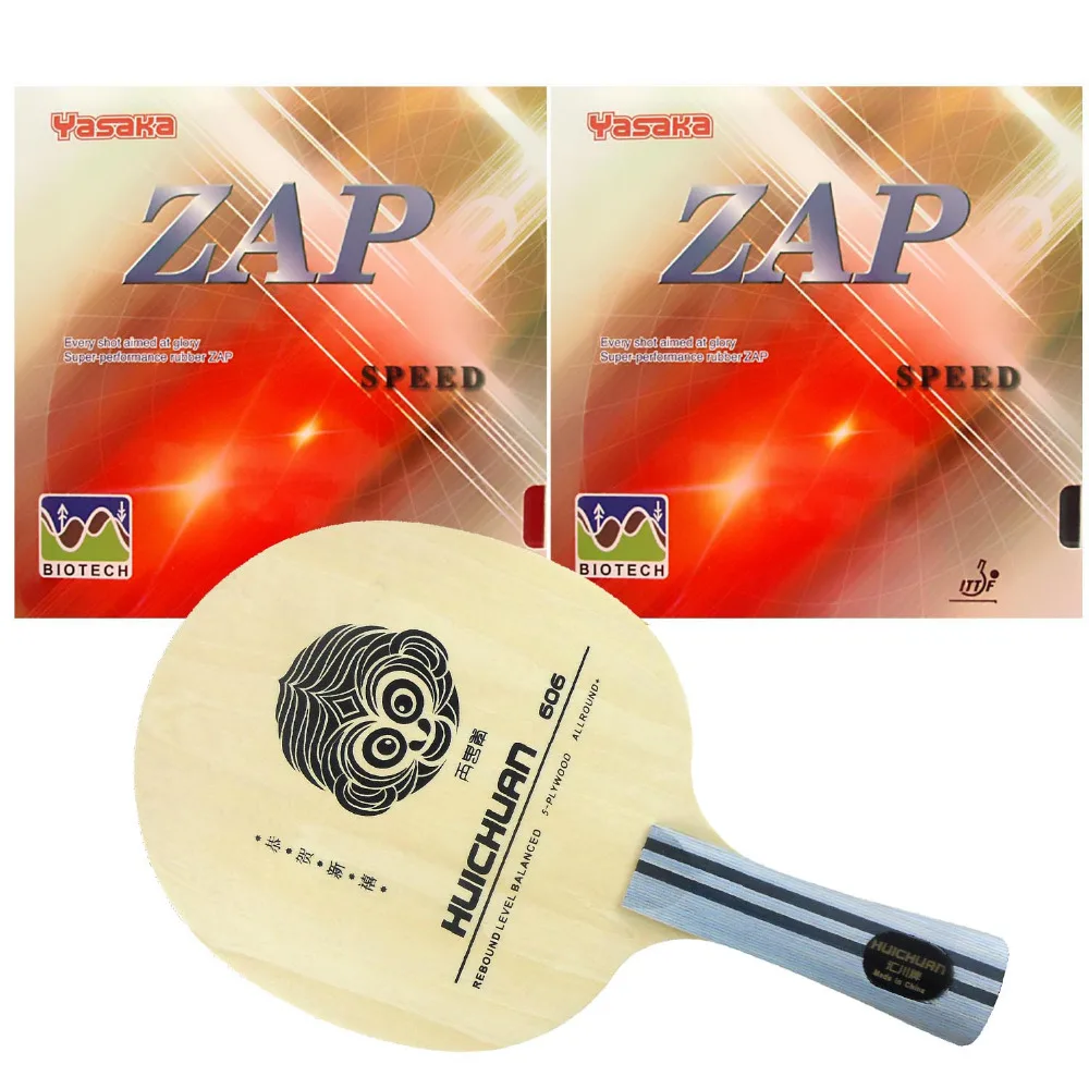 

Pro Table Tennis PingPong Combo Rackets Galaxy YINHE HUICHUAN 606 with 2Pcs Yasaka ZAP Speed BIOTECH NO ITTF Long Shakehand-FL