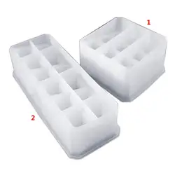 Хрустальная эпоксидная форма DIY ручной ящик для хранения Выделите 9/12 квадратные ящики для хранения силиконовые формы