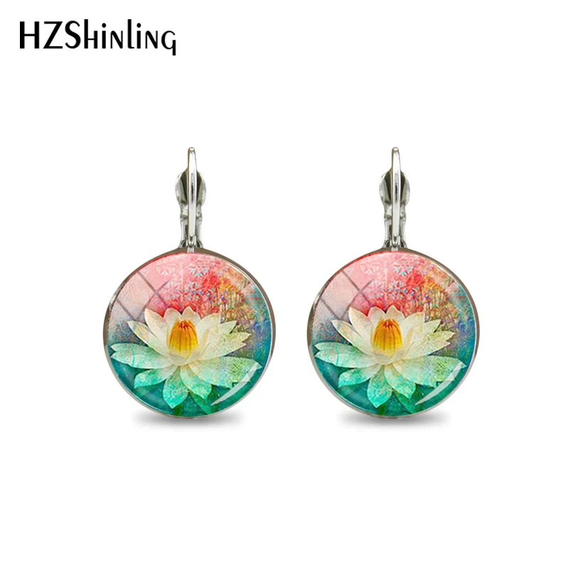 

2019 New Fashion Red Mandala Hook Earrings Hand Craft Womens Glass Jewelry Meditation, Earrings Vintage Glass Dome Earring