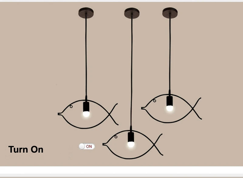 Подвесные светильники лестница света рыбы Форма современный Loft огни Освещение в помещении Спальня Кафе Ресторан подвесной светильник для
