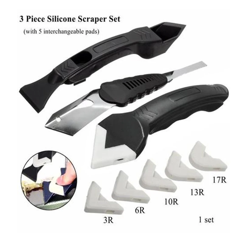 1 Set Silicone Sealant Scraper Caulking Tool Spreader Spatula Scraper