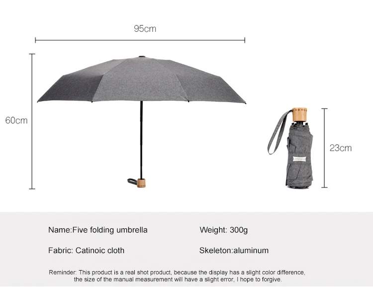 Leodauknow пять складной зонт солнцезащитный бамбуковая Ручка Портативный мини Зонт детский зонтик защита от солнца Зонты анти УФ ветрозащитный
