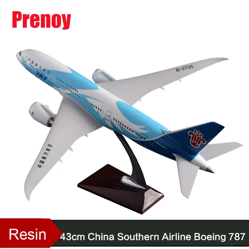 

43cm Resin China Southern Airlines Aircraft Model B787 Airplane Model Boeing 787 Airways Airbus China Southern Model Stand Craft