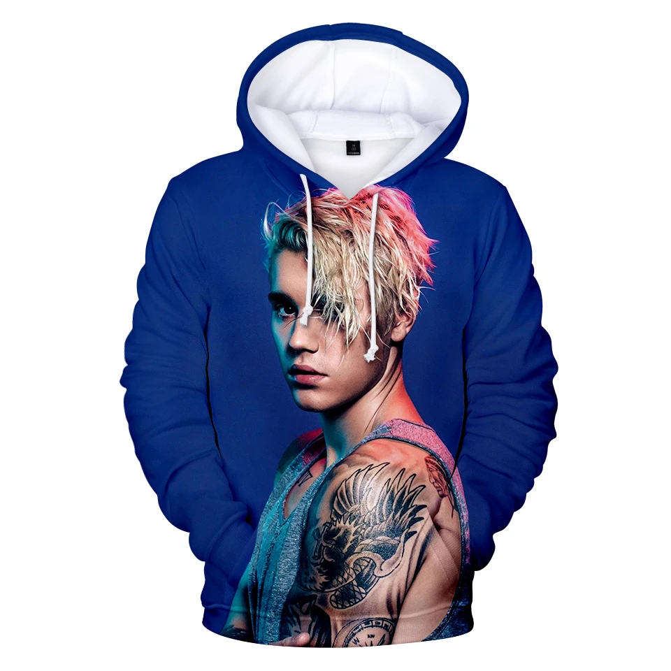2019 New Justin Bieber 3D Portrait Hoody Sweatshirt Top Men's /Women's Casual Hoodies Sweatshirts popular Hoodies Clothing