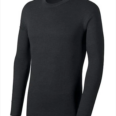 Hanes KMW1 Duofold Thermals Mid-Weight Mens Long-Sleeve Base-Layer Shirt Size 2 XL Black (1)