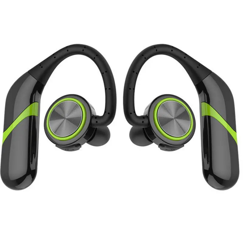 1 Pair 2 Pieces TWS Bluetooth Wireless Hands-free Car Kit Waterproof Sport Hanging Earphone Bilateral Stereo