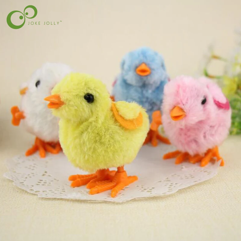 

1pc Baby gift on the chain will run chick Spring chick high simulation spring Clockwork jumped chicken LYQ