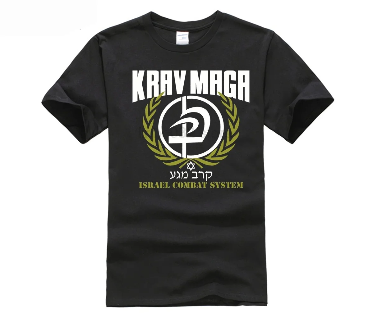 

New Krav Maga Israel Combat System Self Defense IDF Martial T shirt Black White Army Green Shirt Casual Cotton