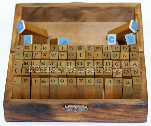 70pc Set of Alphabet Letters Number Rubber Stamps Craft