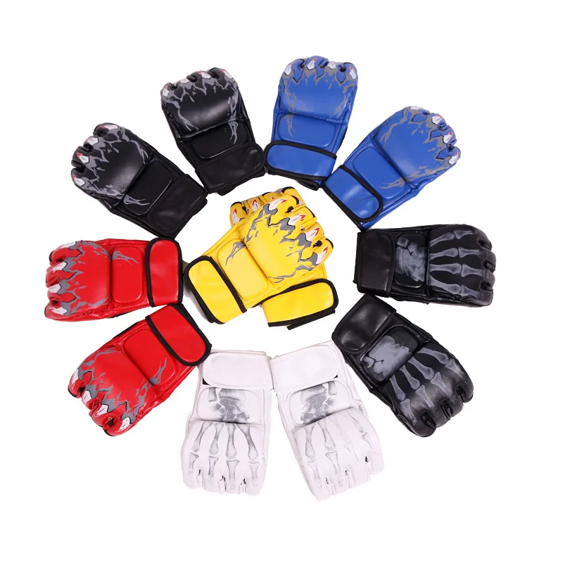 Beste Verdikte Vrouwen Mannen Bokshandschoenen Half Vinger Mma Sanda Ponsen Professionele Combat Muay Thai Kick Bokshandschoenen Q