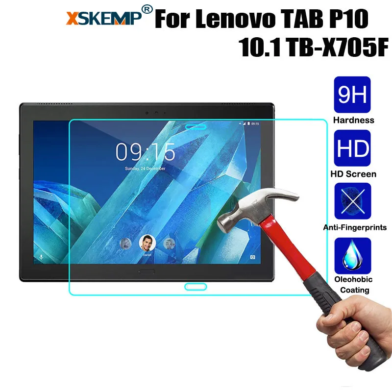 Тонкий чехол из искусственной кожи для lenovo Tab E10 TB-X104F 10,1 Tablet PC защитный противоударный полный защитный чехол+ ручка - Цвет: Tempered Glass Film