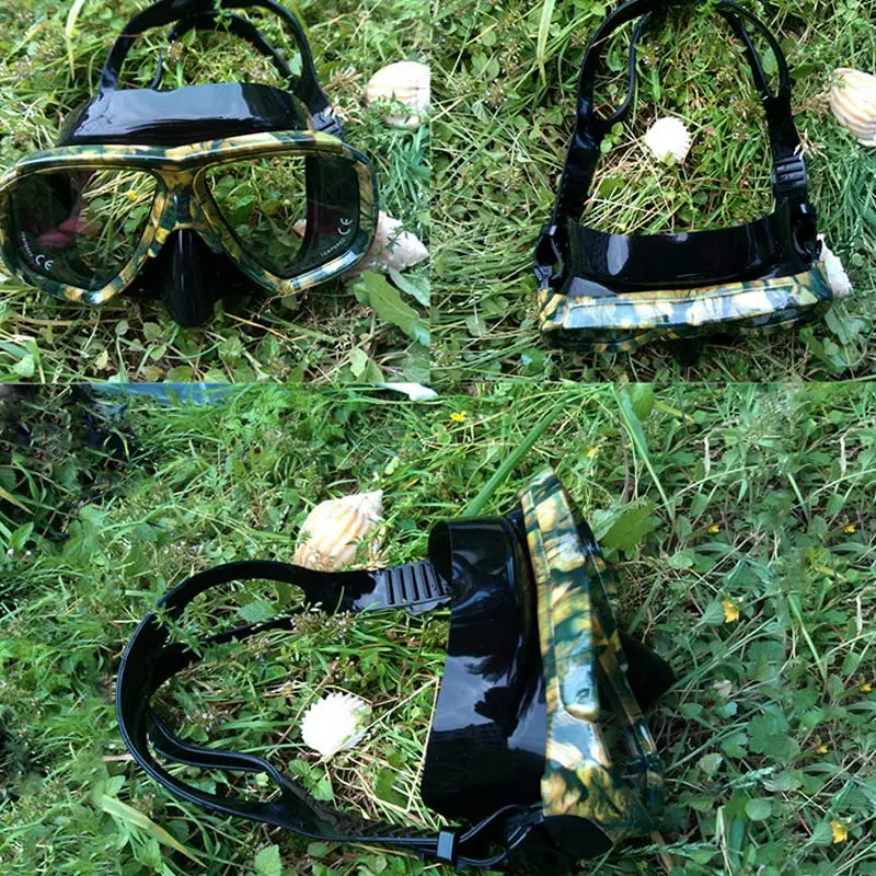 Camouflage Diving Snorkel Mask Nearsighted Lenses Mask Scuba Dive Snorkel BB55