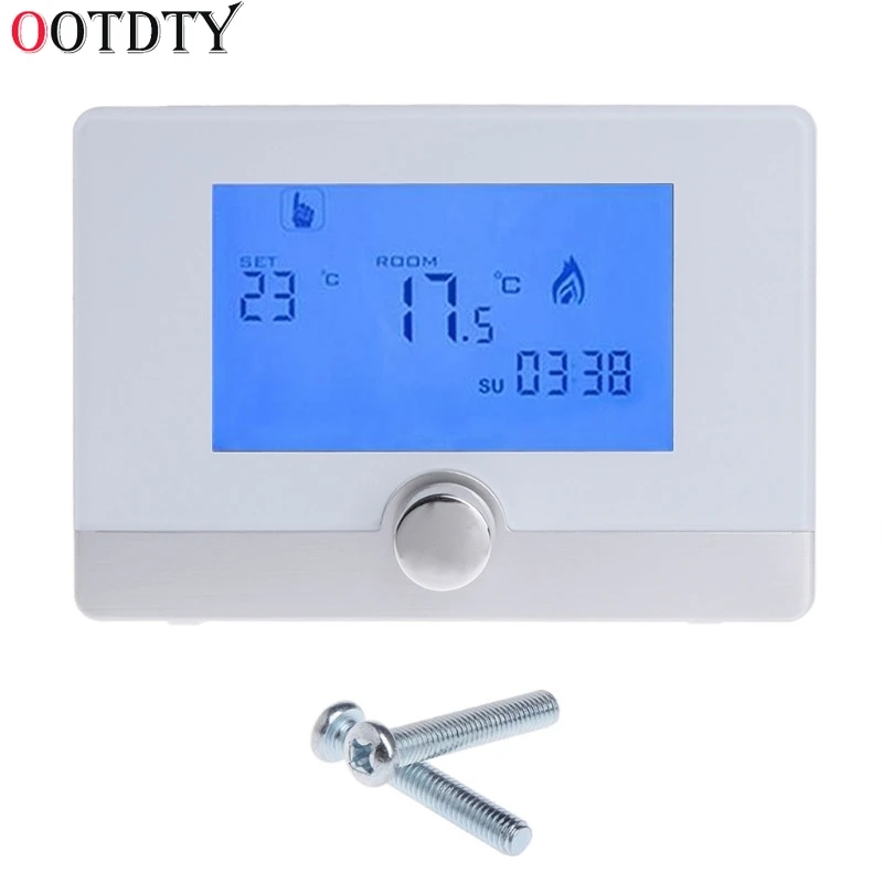 

OOTDTY Programmable Digital Room Thermostat for Wall-hung Gas Boiler Heating System 5A