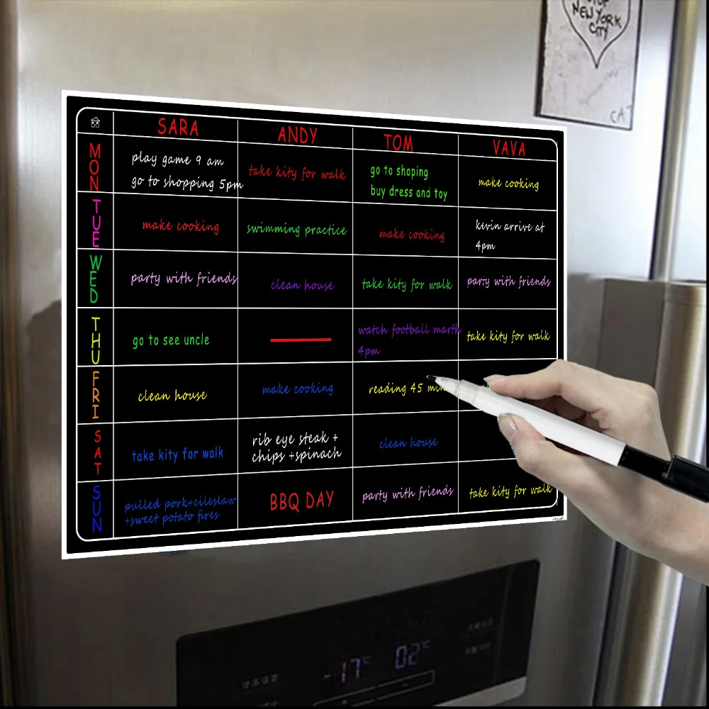 

Free 8 Pen Magnetic Whiteboard Dry Erase Calendar Board Monthly Refrigerator Calendar Fridge Magnetic Whiteboard Chalkboard