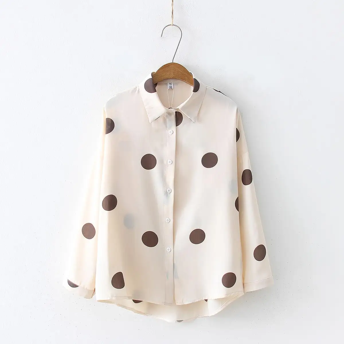 

Long Sleeve Turn Down Collar Office Shirt Women Blouses 2019 Fashion Chiffon Blouse Shirts Casual Tops Dot Print Blusas Feminina