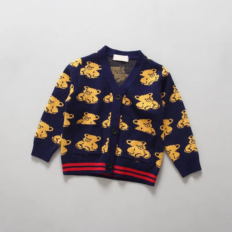 Autumn Children’s Clothes Long Sleeve Cotton Baby Boys Cardigan Sweaters For Girls Causal Knitted Sweaters Tops