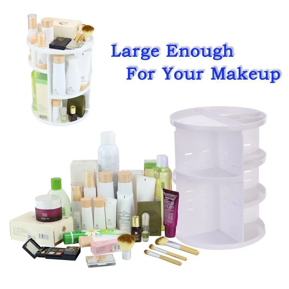 360 градусов вращающийся макияж органайзеры и коробка для хранения подарок для женщин Регулируемый Multi-function косметический корпус кисточки