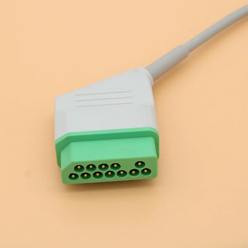 Кабель 12P ECG EKG с 6 проводами и электродным выводом для Nihon Kohden BSM 2300/4100/5100 кабелем