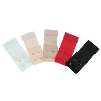 

5pcs Ladies Bra Extender Strap 2 Hooks 2 Rows Ajustable Bra Extension Strapless Hook Buckle Bra Accessories for Women Wholesale