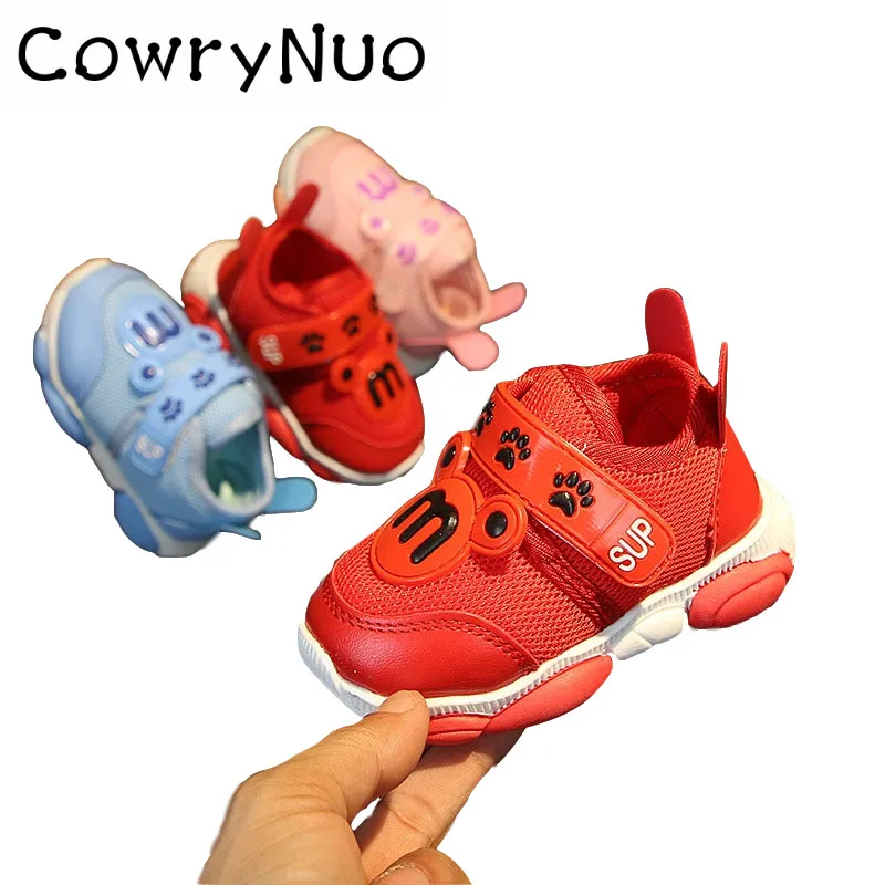 Insole 11.5-13.5cm Spring Baby Mesh Soft Bottom Toddler Shoes Cartoon Baby Girl Tennis Shoes