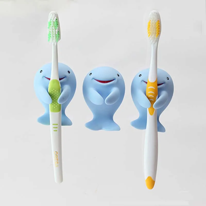 

1pcs Cartoon Dolphin Toothbrush Holder Bathroom Lovely Strong Suction Wall Sucker Toothbrush Rack Holder Bathroom Organizer
