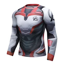 Мстители 4 Endgame Квантовая война 3D бег футболки обтягивающая мужская кофта тренажерный зал фитнес с длинным рукавом для мужчин фитнес колготки