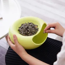 Multifunctional Circular Plastic Double Deck Snacks Food Storage Box Dual Purpose Tabletop Grocerie Storage Boxes