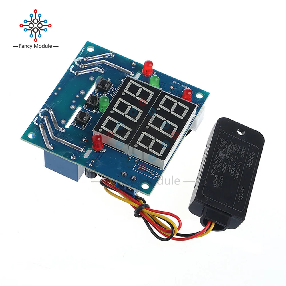 

12V Intelligent Temperature Humidity Controller Relay Thermostat AC/DC Adjustable Control Thermometer Hygrometer AM2301 Sensor