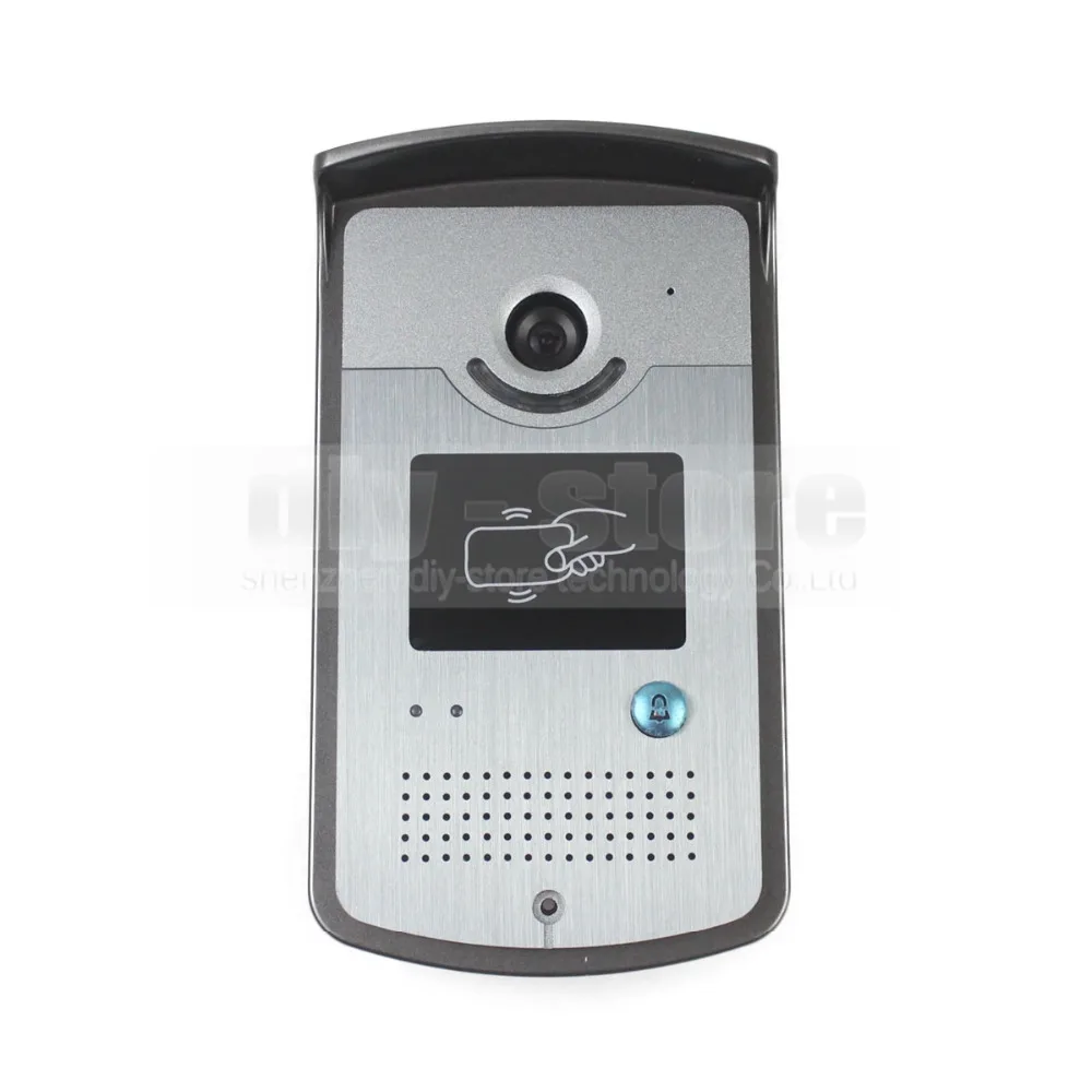 DIYSECUR Electric Lock 7 inch Color Video Door Phone Visual Intercom Doorbell Card Key Reader RFID LED Night Vision Camera 1 V 1