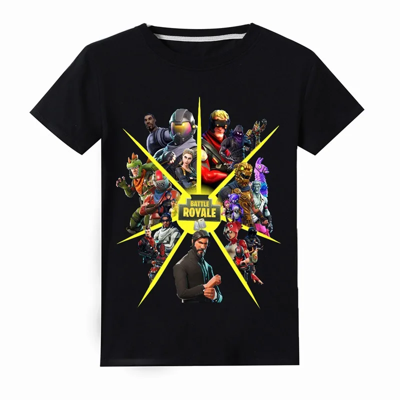 

children clothing boy fornite T-shirt cotton short-sleeved top summer casual comfortable cartoon print shirt girls kids clothes
