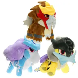 3 стиля Suicune Entei Raikou плюшевые игрушки второго поколения золото и серебро мягкие чучело куклы для детей лучший подарок игрушки